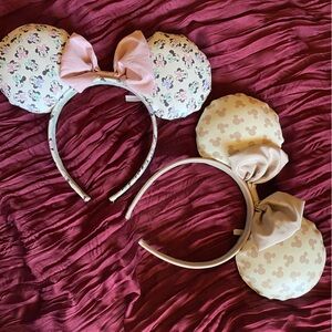 Disney Minnie Ear Headbands in Pink & Cream Pattern